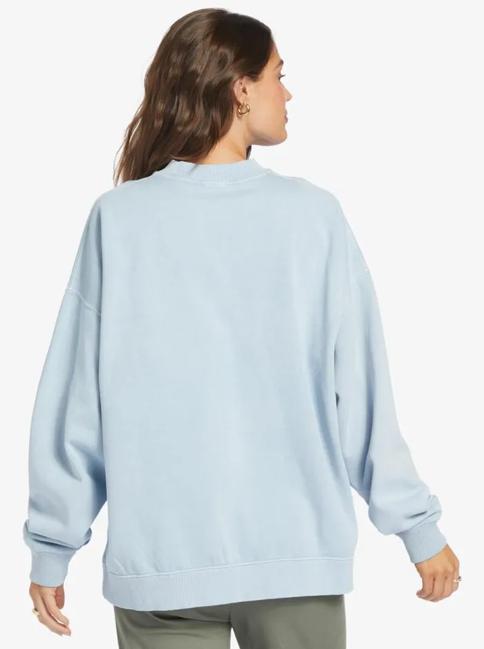 Roxy Fleece and Hoodies Lineup Oversized Sweatshirt Clear Sky 8211 Women Roxy Fleece and Hoodies Lineup Oversized Sweatshirt Clear Sky 8211 Women