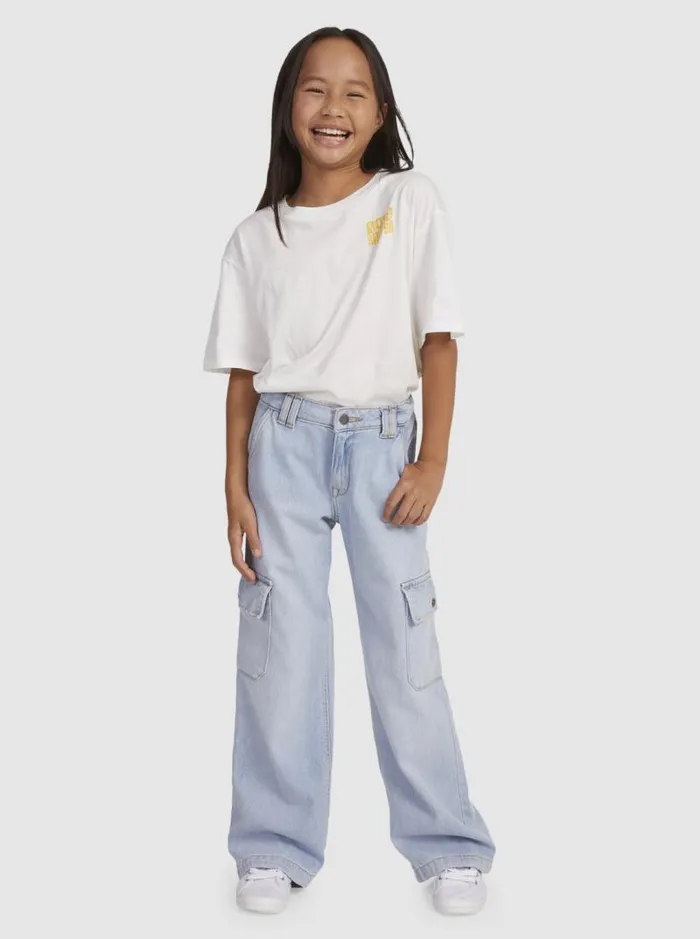 Roxy Jeans and Pants Girl039s 416 Celestial Dancer Cargo Pants Light Blue 8211 Kids