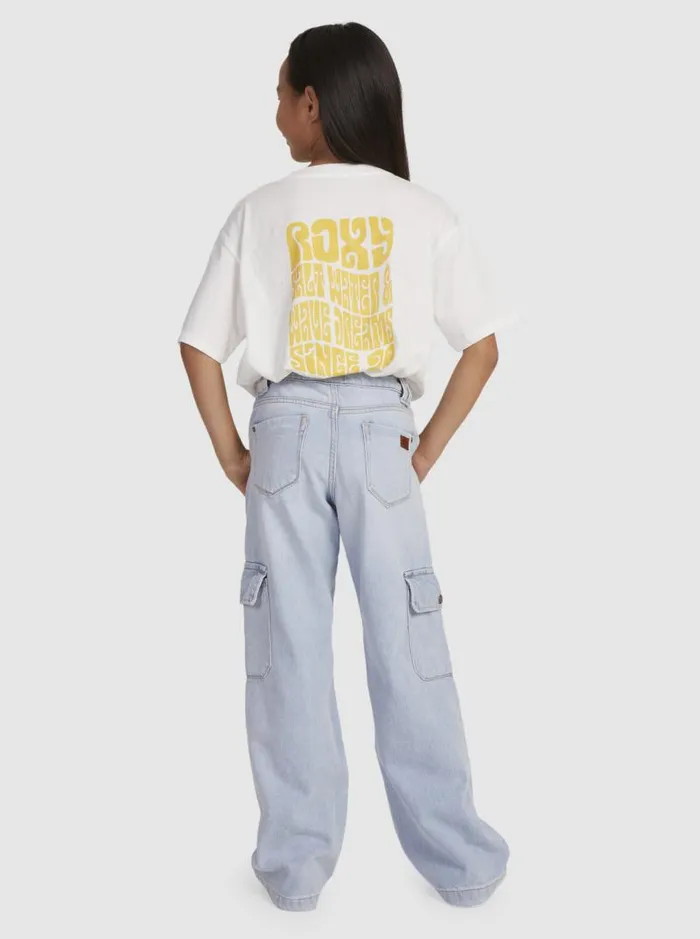 Roxy Jeans and Pants Girl039s 416 Celestial Dancer Cargo Pants Light Blue 8211 Kids