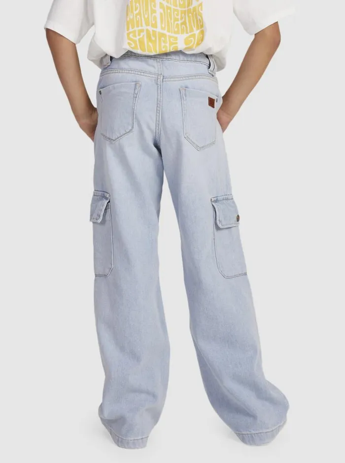 Roxy Jeans and Pants Girl039s 416 Celestial Dancer Cargo Pants Light Blue 8211 Kids