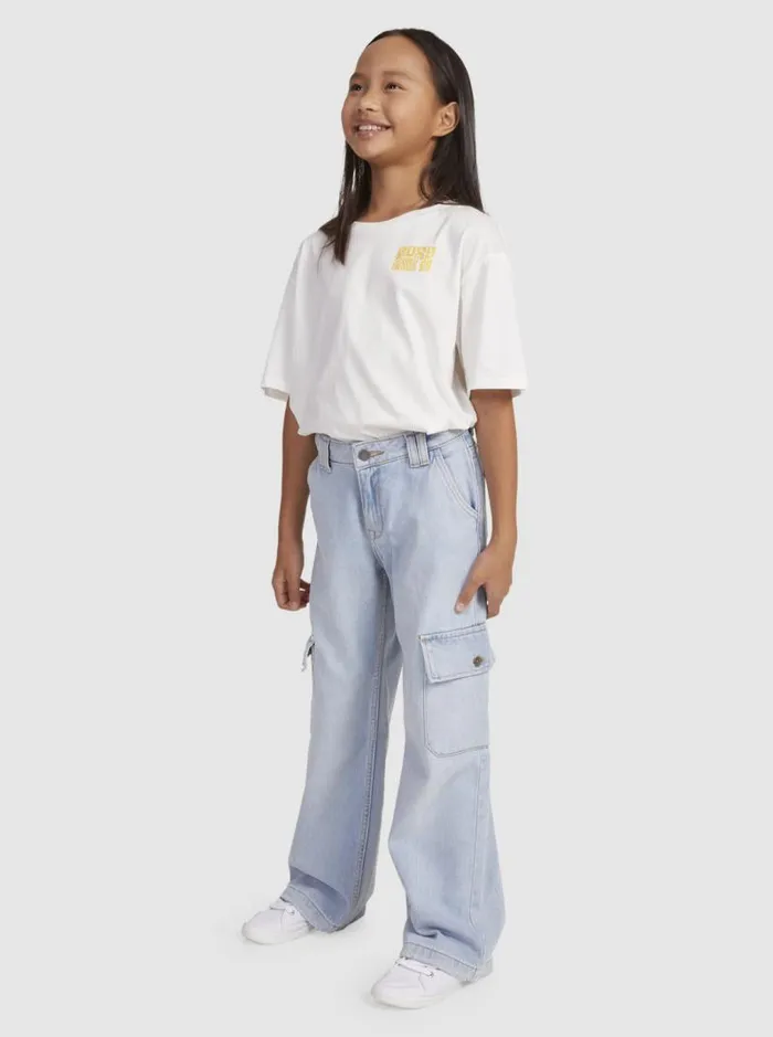 Roxy Jeans and Pants Girl039s 416 Celestial Dancer Cargo Pants Light Blue 8211 Kids