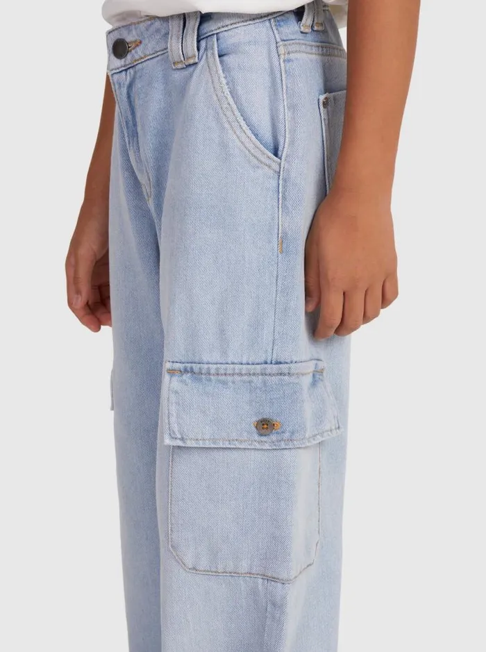 Roxy Jeans and Pants Girl039s 416 Celestial Dancer Cargo Pants Light Blue 8211 Kids