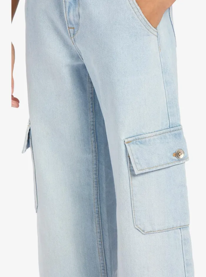 Roxy Jeans and Pants Girl039s 416 Celestial Dancer Cargo Pants Light Blue 8211 Kids