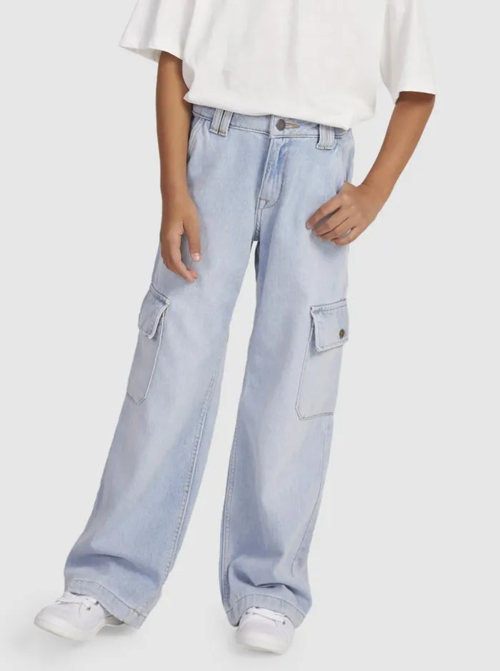 Roxy Jeans and Pants Girl039s 416 Celestial Dancer Cargo Pants Light Blue 8211 Kids