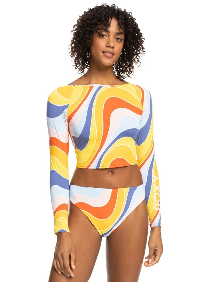 Roxy One Pieces Crop Top Long Sleeve Rashguard Tiger Lily Cruz 8211 Women
