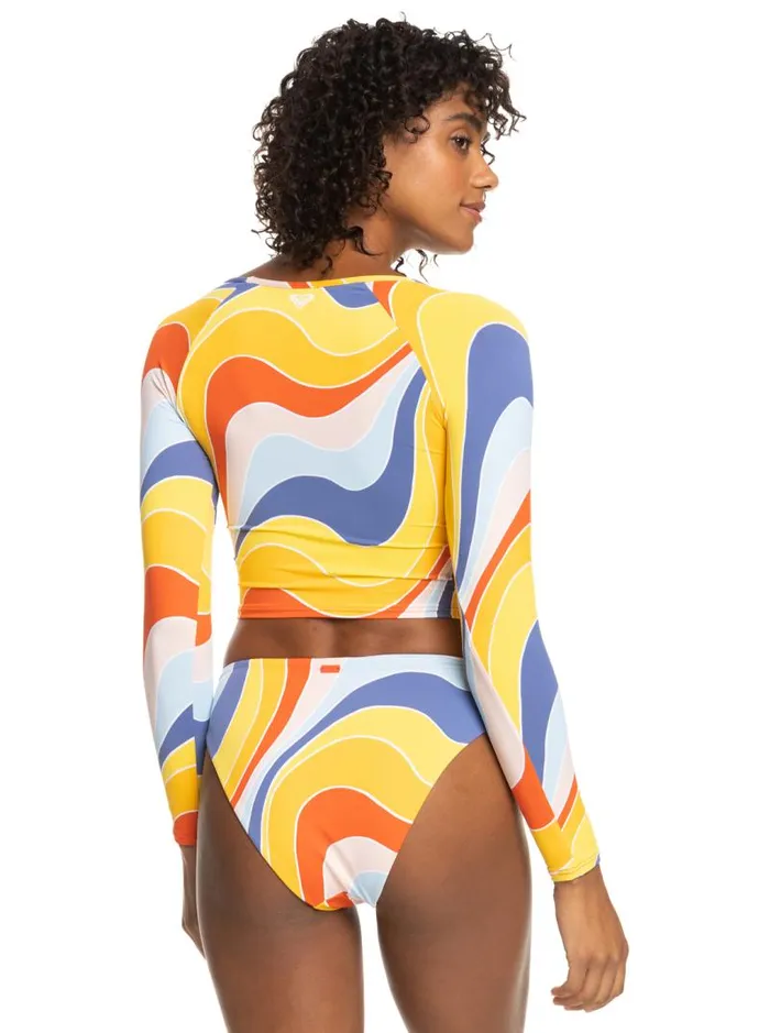Roxy One Pieces Crop Top Long Sleeve Rashguard Tiger Lily Cruz 8211 Women