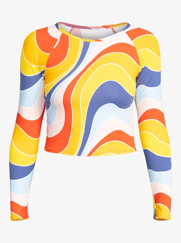 Roxy One Pieces Crop Top Long Sleeve Rashguard Tiger Lily Cruz 8211 Women
