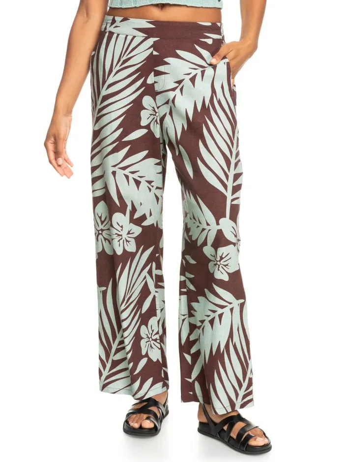 Roxy Pants and Jeans Another Night Wide Leg Pants Bitter Chocolate Palmeria 8211 Women