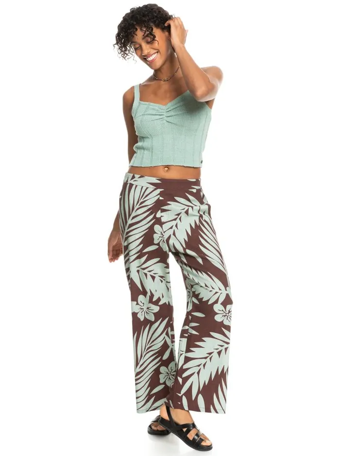 Roxy Pants and Jeans Another Night Wide Leg Pants Bitter Chocolate Palmeria 8211 Women