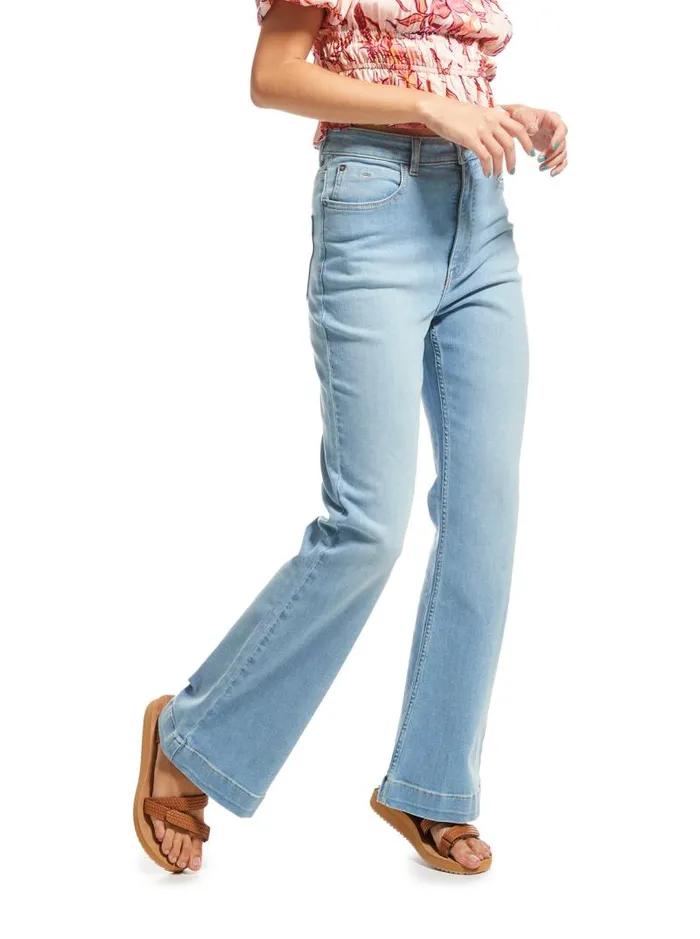 Roxy Pants and Jeans Final Wave High Flared Jeans Light Blue 8211 Women