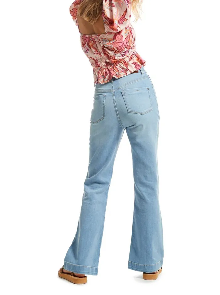 Roxy Pants and Jeans Final Wave High Flared Jeans Light Blue 8211 Women