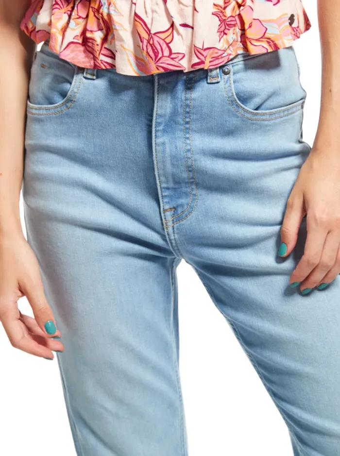 Roxy Pants and Jeans Final Wave High Flared Jeans Light Blue 8211 Women