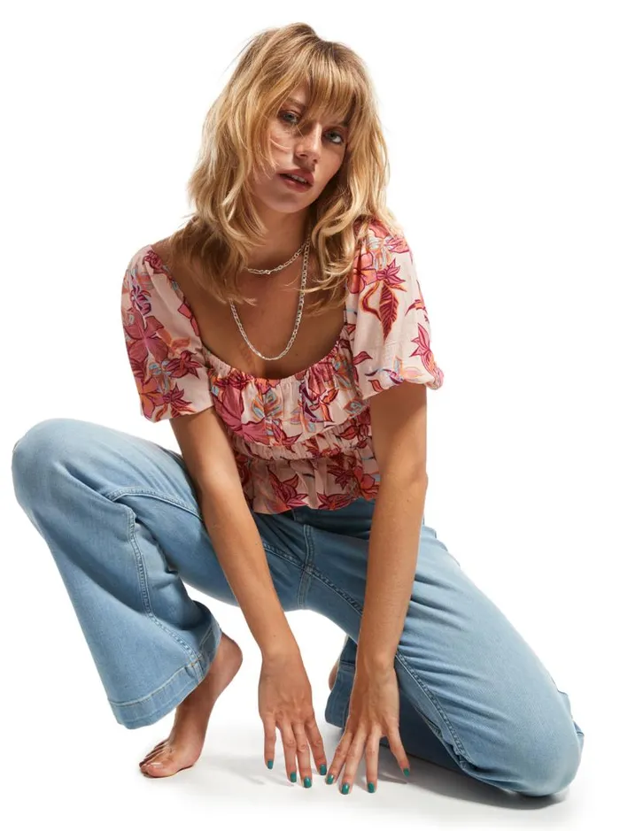 Roxy Pants and Jeans Final Wave High Flared Jeans Light Blue 8211 Women