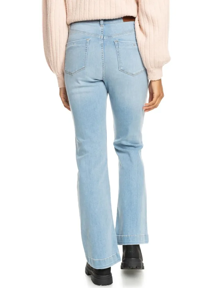 Roxy Pants and Jeans Final Wave High Flared Jeans Light Blue 8211 Women