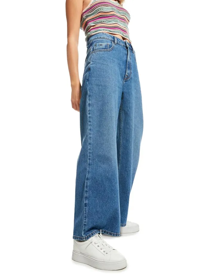 Roxy Pants and Jeans Surf On Cloud High Wide Leg Jeans Medium Blue 8211 Women