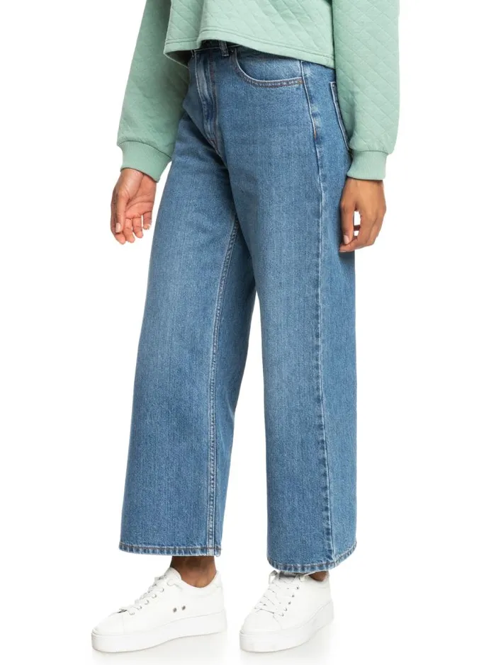 Roxy Pants and Jeans Surf On Cloud High Wide Leg Jeans Medium Blue 8211 Women