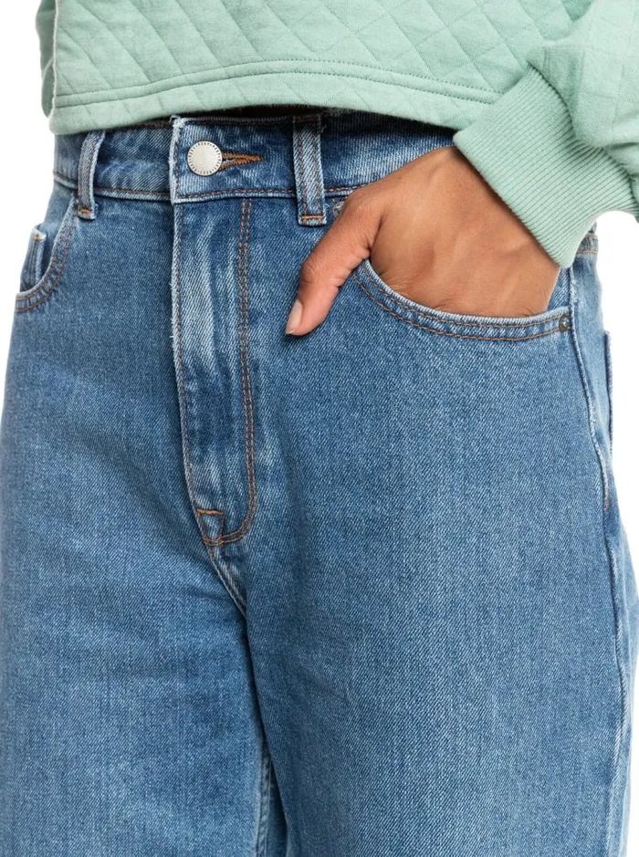 Roxy Pants and Jeans Surf On Cloud High Wide Leg Jeans Medium Blue 8211 Women