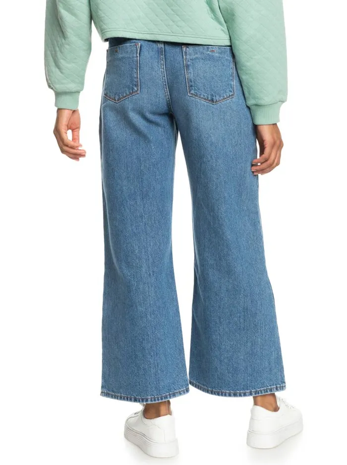 Roxy Pants and Jeans Surf On Cloud High Wide Leg Jeans Medium Blue 8211 Women