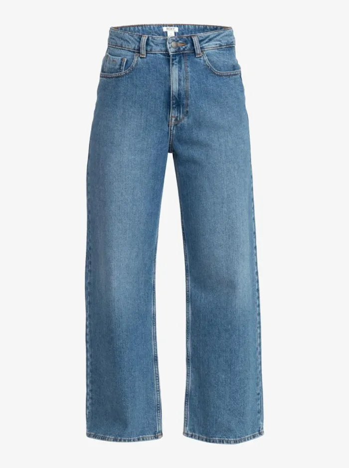 Roxy Pants and Jeans Surf On Cloud High Wide Leg Jeans Medium Blue 8211 Women