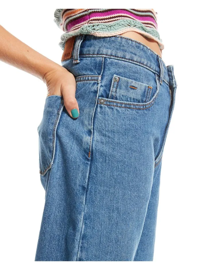 Roxy Pants and Jeans Surf On Cloud High Wide Leg Jeans Medium Blue 8211 Women