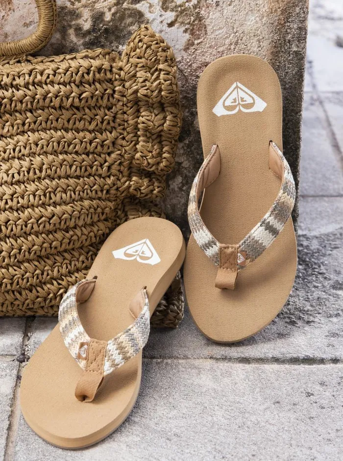 Roxy Sandals Porto Raffia FlipFlops Fall Leaf Multi 8211 Women