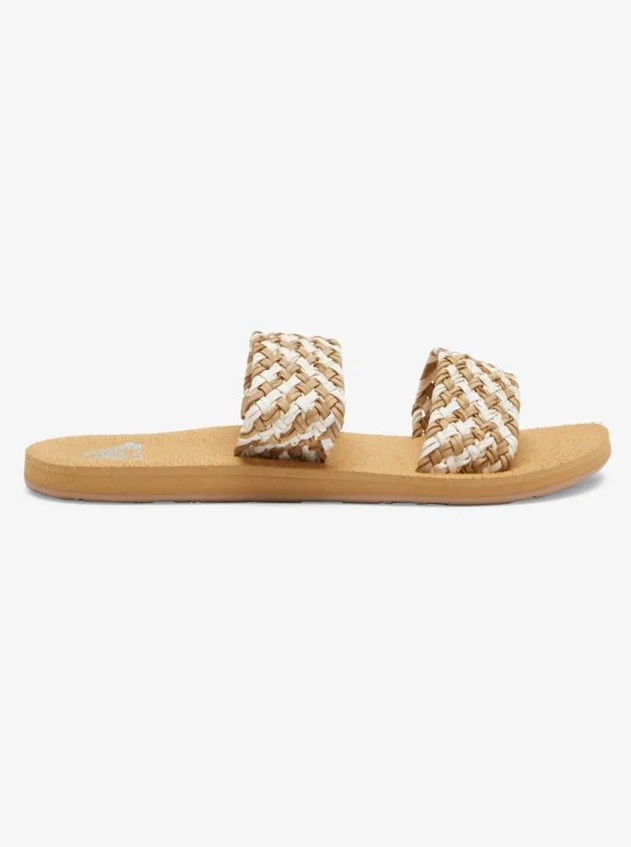 Roxy Sandals Porto Slide Slider Sandals Natural 8211 Women Roxy Sandals Porto Slide Slider Sandals Natural 8211 Women