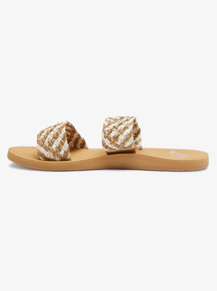 Roxy Sandals Porto Slide Slider Sandals Natural 8211 Women Roxy Sandals Porto Slide Slider Sandals Natural 8211 Women