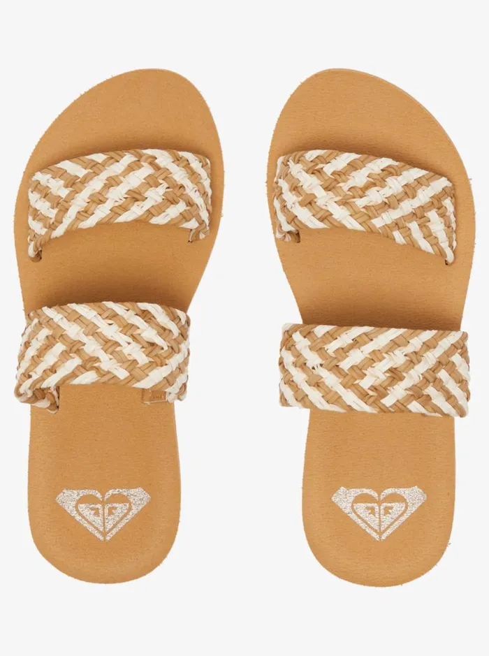 Roxy Sandals Porto Slide Slider Sandals Natural 8211 Women Roxy Sandals Porto Slide Slider Sandals Natural 8211 Women