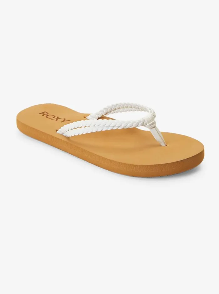 Roxy Shoes and Sandals Girl039s 416 Costas FlipFlops White 8211 Kids
