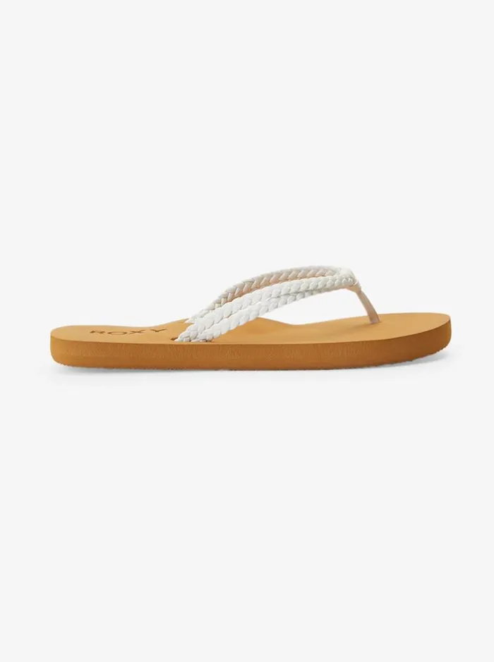 Roxy Shoes and Sandals Girl039s 416 Costas FlipFlops White 8211 Kids