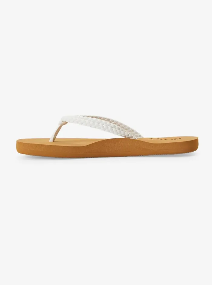 Roxy Shoes and Sandals Girl039s 416 Costas FlipFlops White 8211 Kids
