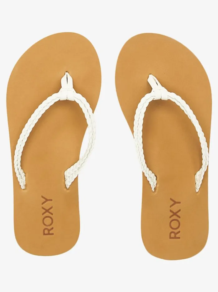Roxy Shoes and Sandals Girl039s 416 Costas FlipFlops White 8211 Kids
