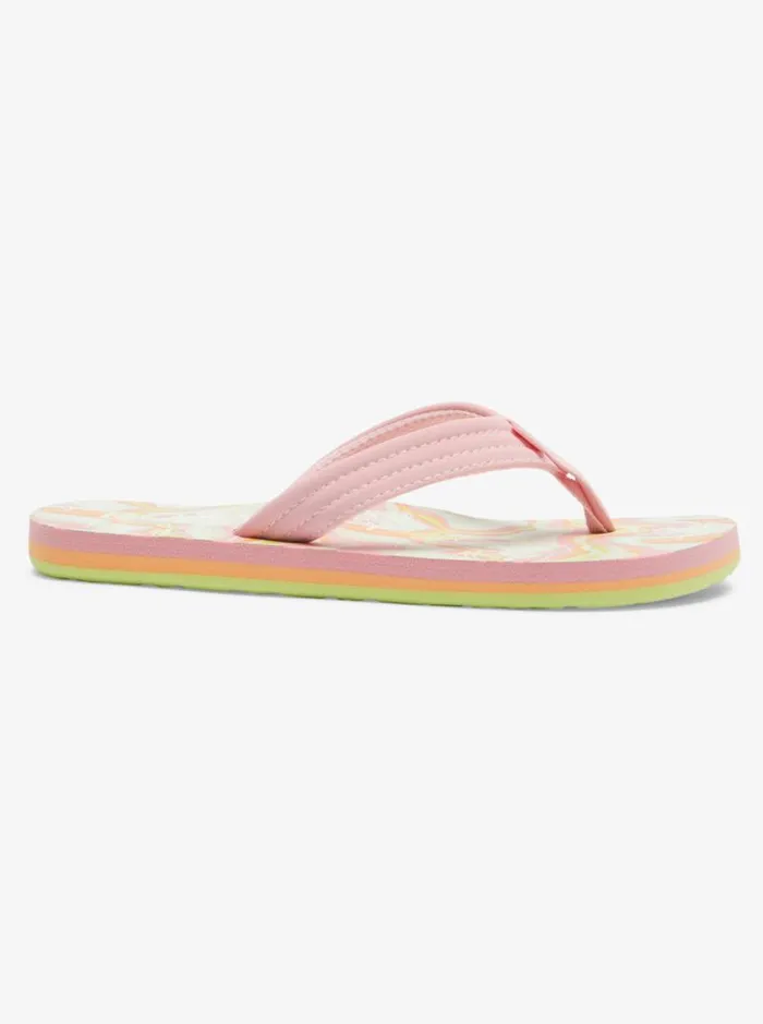 Roxy Shoes and Sandals Girl039s 416 Vista Loreto FlipFlops Greenpink 8211 Kids Roxy Shoes and Sandals Girl039s 416 Vista Loreto FlipFlops Greenpink 8211 Kids