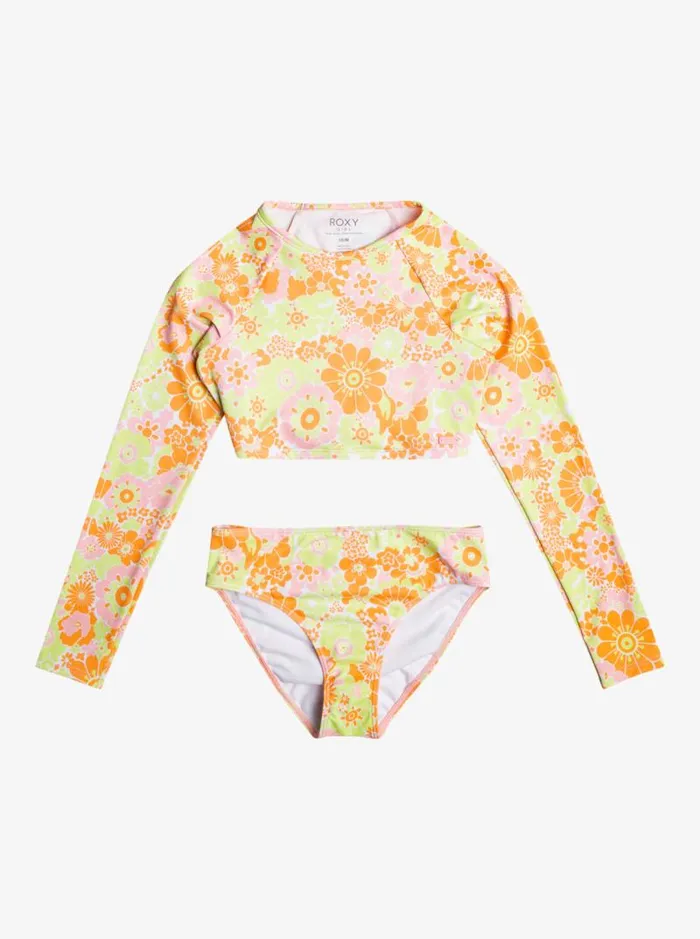 Roxy Surf Girl039s 416 Last In Paradise Cropped Long Sleeve UPF 50 Rashguard Set For Girls Mock Orange Piece Of Paradise 8211 Kids Roxy Surf Girl039s 416 Last In Paradise Cropped Long Sleeve UPF 50 Rashguard Set For Girls Mock Orange Piece Of Paradise 8211 Kids