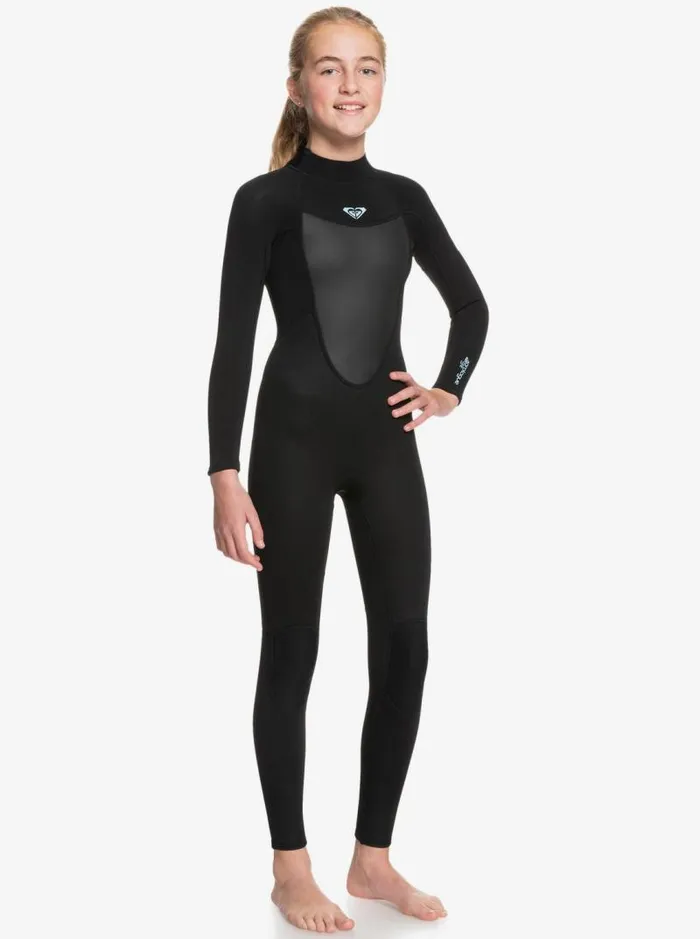 Roxy Surf Girl039s 816 43mm Prologue Back Zip Wetsuit Black 8211 Kids