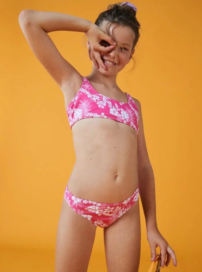Roxy Swim Girl039s 416 Aloha Spirit Two Piece Bralette Bikini Set For Girls Shocking Pink Hello Aloha Smal 8211 Kids Roxy Swim Girl039s 416 Aloha Spirit Two Piece Bralette Bikini Set For Girls Shocking Pink Hello Aloha Smal 8211 Kids
