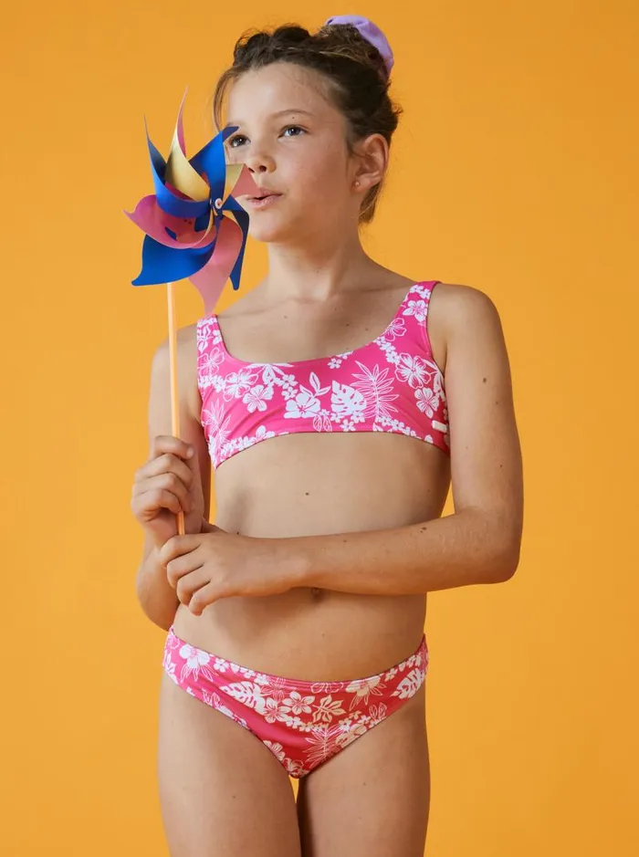 Roxy Swim Girl039s 416 Aloha Spirit Two Piece Bralette Bikini Set For Girls Shocking Pink Hello Aloha Smal 8211 Kids Roxy Swim Girl039s 416 Aloha Spirit Two Piece Bralette Bikini Set For Girls Shocking Pink Hello Aloha Smal 8211 Kids