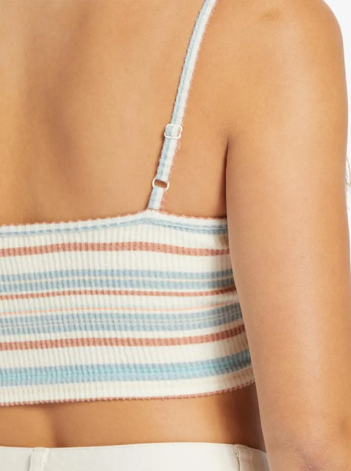 Roxy Tees and Tanks Best Time Of Day Stripe Cozy Knit Camisole Snow White Shoreside Stripe 8211 Women Roxy Tees and Tanks Best Time Of Day Stripe Cozy Knit Camisole Snow White Shoreside Stripe 8211 Women