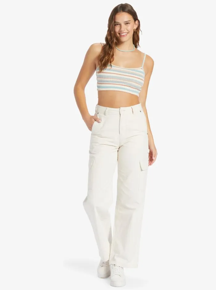 Roxy Tees and Tanks Best Time Of Day Stripe Cozy Knit Camisole Snow White Shoreside Stripe 8211 Women Roxy Tees and Tanks Best Time Of Day Stripe Cozy Knit Camisole Snow White Shoreside Stripe 8211 Women