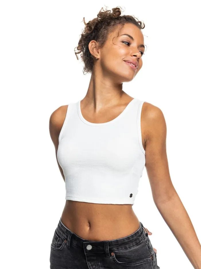 Roxy Tops Good Keepsake Crop Top Snow White 8211 Women Roxy Tops Good Keepsake Crop Top Snow White 8211 Women