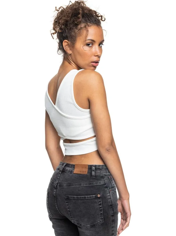 Roxy Tops Good Keepsake Crop Top Snow White 8211 Women Roxy Tops Good Keepsake Crop Top Snow White 8211 Women