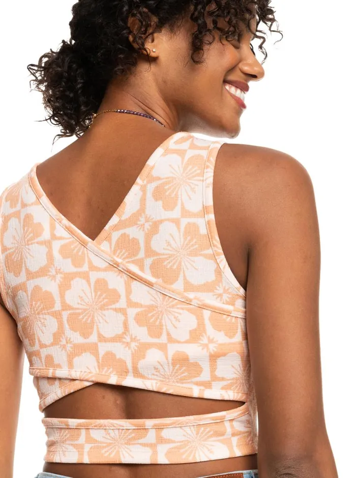 Roxy Tops Good Keepsake Printed Crop Top Pale Dogwood Sun Clik 8211 Women Roxy Tops Good Keepsake Printed Crop Top Pale Dogwood Sun Clik 8211 Women