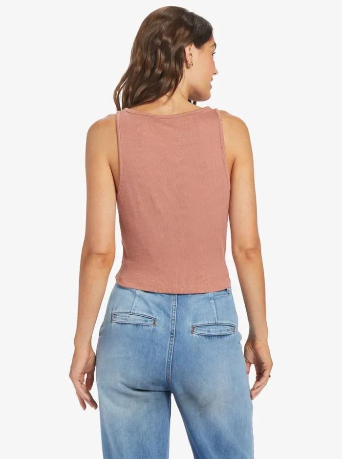Roxy Tops Never Ending Vacay High Knit Tank Cedar Wood 8211 Women Roxy Tops Never Ending Vacay High Knit Tank Cedar Wood 8211 Women