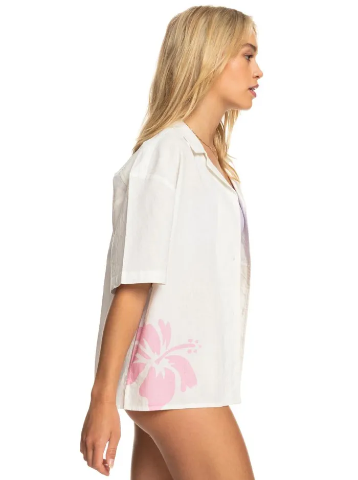 Roxy Tops SurfKindKate Short Sleeve Shirt Snow White 8211 Women
