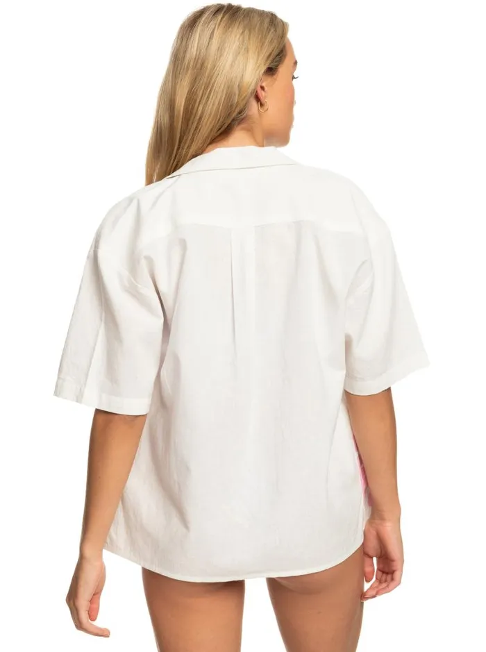 Roxy Tops SurfKindKate Short Sleeve Shirt Snow White 8211 Women
