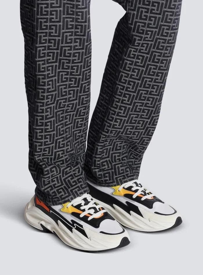 RunRow Leather And Nylon Sneakers Multicolor Men Balmain Sneakers