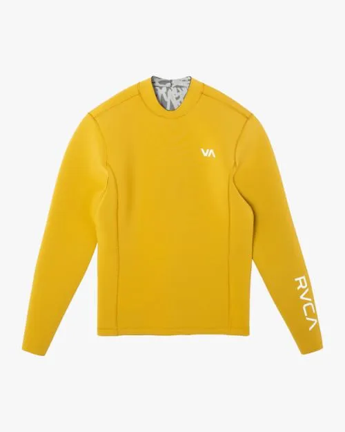 Rvca 2mm Balance Back Zip Wetsuit Jacket Gold Surf Neoprene Tops