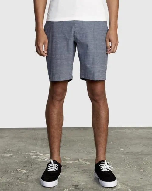 Rvca All Time Solid Coastal Hybrid Shorts 19 Moody Blue Men Shorts and Hybrids