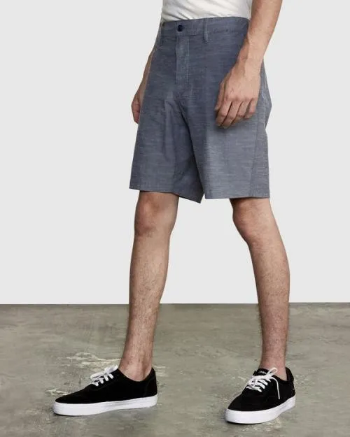 Rvca All Time Solid Coastal Hybrid Shorts 19 Moody Blue Men Shorts and Hybrids