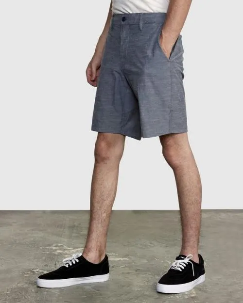 Rvca All Time Solid Coastal Hybrid Shorts 19 Moody Blue Men Shorts and Hybrids